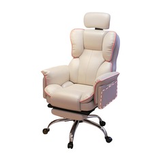 Игровое кресло Yipinhui P507, нейлон, белый/розовый