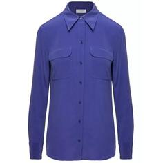 Футболка slim signature&apos; long sleeve shirt with pocket Equipment, синий