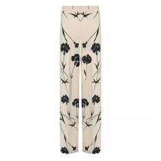 Брюки cream floral wide leg trousers Twin-Set, бежевый