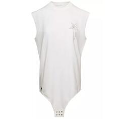 Футболка sl body&apos; long tank top with pentagram embroi Rick Owens, белый