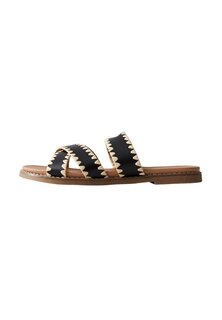 Мюли на плоской подошве STITCH CROSS OVER SLIDERS New Look, цвет black