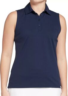 Женская футболка-поло для гольфа без рукавов Walter Hagen Core Pique, темно-синий