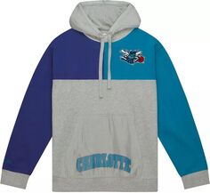 Мужская толстовка с капюшоном Mitchell &amp; Ness Charlotte Hornets Heather Grey Tie Breaker