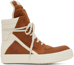 Оранжево-белые кроссовки Geobasket Rick Owens