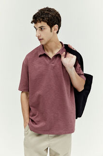 Рубашка-поло свободного кроя H&amp;M, розовый H&M