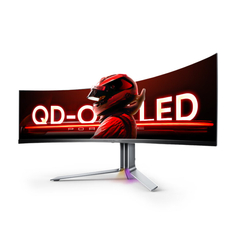 Монитор игровой изогнутый AOC PD49, 49&quot;, 5120 x 1440, QD-OLED, 240 Гц, черный/серебристый