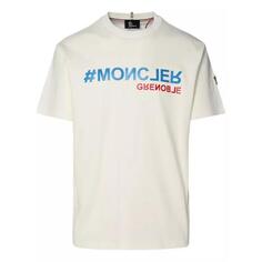 Футболка ivory cotton t-shirt neutrals Moncler, бежевый