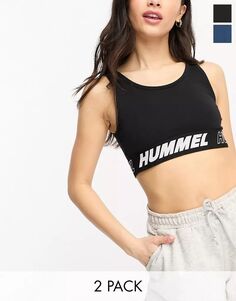 Набор из двух спортивных бюстгальтеров Hummel Maja разных цветов из хлопка