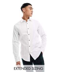 Белая рубашка Regular с контрастным нагрудником ASOS