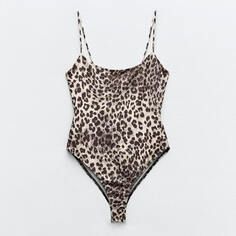 Боди Zara Animal Print Strappy, мультиколор