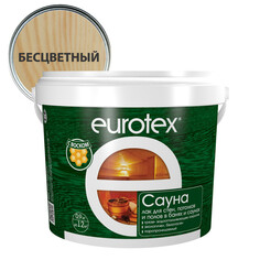 Лаки специальные лак для сауны EUROTEX 0,9кг, арт.80198