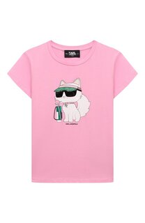 Хлопковая футболка Karl Lagerfeld Kids