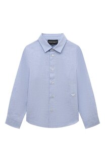 Рубашка из хлопка и льна Emporio Armani