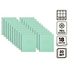 Комплект тетрадей из 20 штук, 18 листов в клетку кпк Calligrata