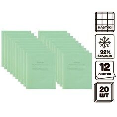 Комплект тетрадей из 20 штук, 12 листов в клетку кпк Calligrata
