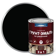 Краски и эмали по металлу и ржавчине грунт-эмаль алкидная PROREMONTT 3в1 по ржавчине 0,8 кг черная, арт.8300083