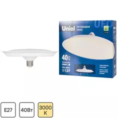Лампа светодиодная Uniel UFO220 E27 220 В 40 Вт диск матовый 3200 лм тёплый белый свет