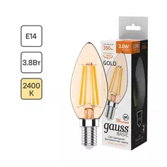 Лампа светодиодная Gauss E14 170-240 В 3.8 Вт свеча тонированная 350 лм теплый белый свет