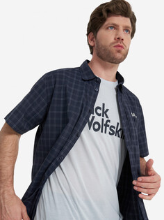 Рубашка с коротким рукавом мужская Jack Wolfskin Norbo, Синий