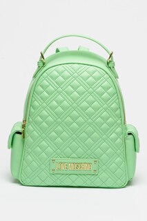 Стеганый рюкзак из экокожи Love Moschino, зеленый