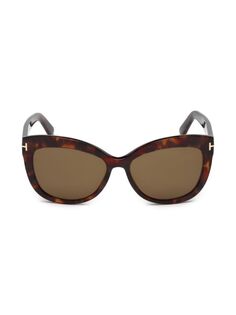 Солнцезащитные очки «кошачий глаз» Alister 56MM Tom Ford, цвет Brown Havana