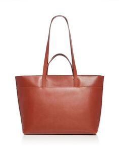 Кожаная сумка-тоут Essential с молнией Madewell, цвет Brown