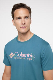 Мужская футболка Columbia CSC Basic Logo с коротким рукавом Columbia, зелено-голубой