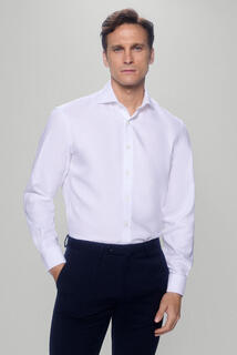 Запонки для классической рубашки, гладкая структура, не гладкая, устойчивая к пятнам Pedro del Hierro, белый
