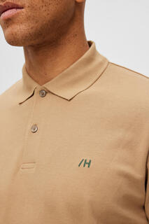 Рубашка-поло с короткими рукавами и вышитым логотипом. 100 % органический хлопок. Selected, зеленый