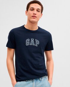 Мужская футболка с логотипом и короткими рукавами Gap, темно-синий