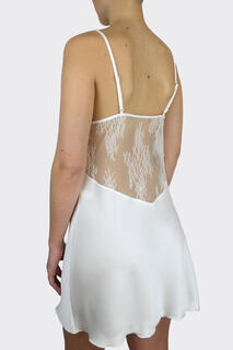 Короткая женская ночная сорочка из крепа белого цвета Ivette Bridal, белый
