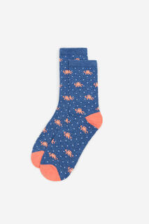 Длинные носки с принтом осьминога Cortefiel, синий