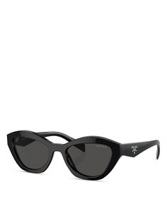 PR A02SF Солнцезащитные очки-бабочки, 55 мм Prada, цвет Black