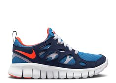 Кроссовки Nike Free Run 2 Gs &apos;Light Photo Blue Orange&apos;, синий