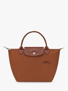 Longchamp Le Pliage Маленькая сумка из переработанной ткани с верхней ручкой, коньячный цвет