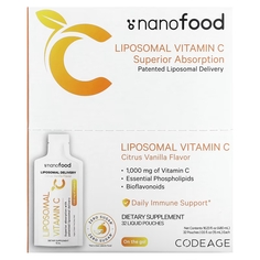 Липосомальный витамин С Codeage со вкусом цитруса и ванили 1000 мг, 32 пакетика по 15 мл каждый