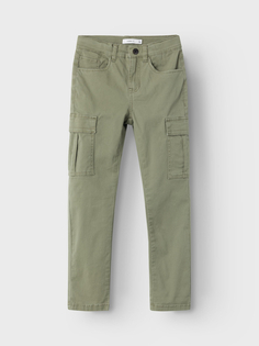 Тканевые брюки name it Cargo Stoff Stretch Chino Denim Pants NKFROSE, зеленый