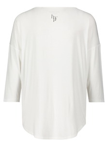 Лонгслив Betty Barclay Oversize Shirt mit V Ausschnitt, цвет White/Grey