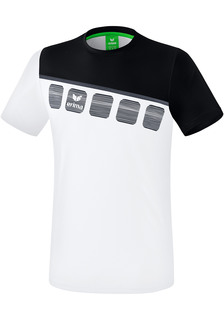 Рубашка erima 5 C T Shirt, белый/черный/темно-серый
