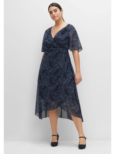Платье sheego Chiffon, цвет nachtblau bedruckt