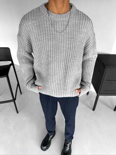Пуловер Megaman Unisex Oversize Rippstrick | Schwarz | S, серый