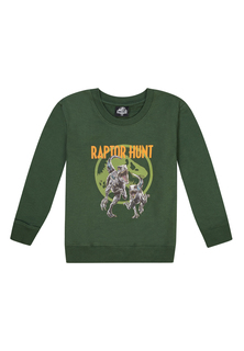 Пуловер ONOMATO! Sweatshirt Jurassic World Raptor Hunt, зеленый