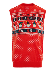 Пуловер Threadbare Weihnachts THB Xmas Knitted Vest Montana, красный