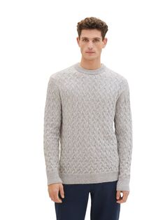 Пуловер Tom Tailor COSY CABLE KNIT, серый