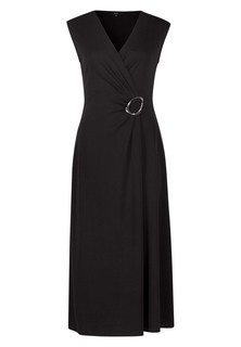 Платье Zero Jersey Midi mit Schnalle, черный