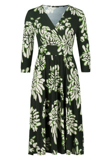 Платье Zero Jersey Midi mit Blumendruck, цвет Dark GreenGreen