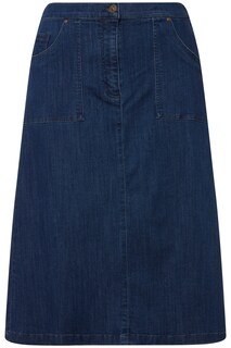 Юбка до колена Ulla Popken Jeans, цвет blue denim