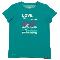 Футболка Jack Wolfskin Ocean Tee reycyelt, зеленый