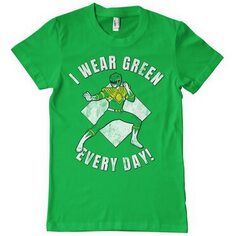 Футболка Power Rangers I Wear Green Every Day, зеленый