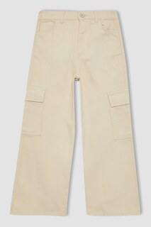 Широкие джинсы карго Defacto, бежевый
